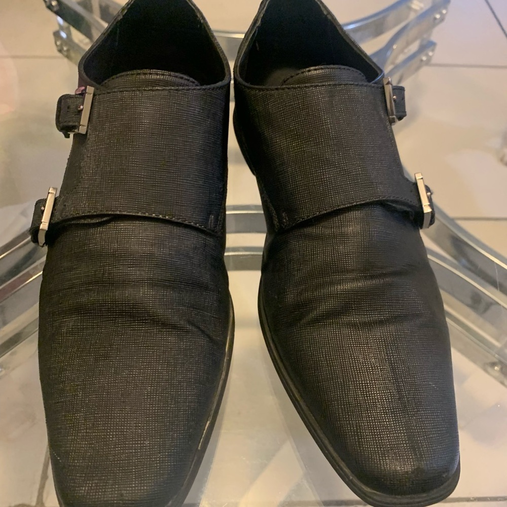 Black Calvin Klein buckle dress shoes